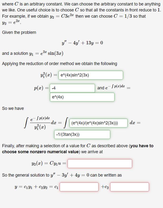 Solved where C ﻿is an arbitrary constant. We can choose the | Chegg.com