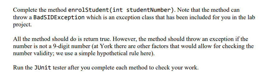 Solved /** * Enrolls a student with a specified SID * * | Chegg.com