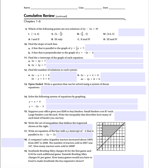 Cumulative Review Chapter 1 - DavinderAdler