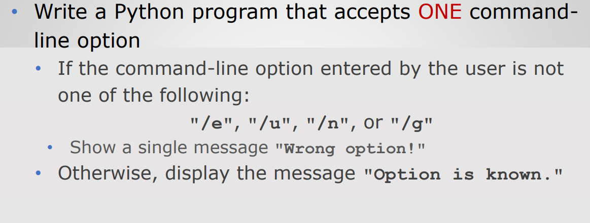 Solved Write a Python program that accepts ONE commandline | Chegg.com