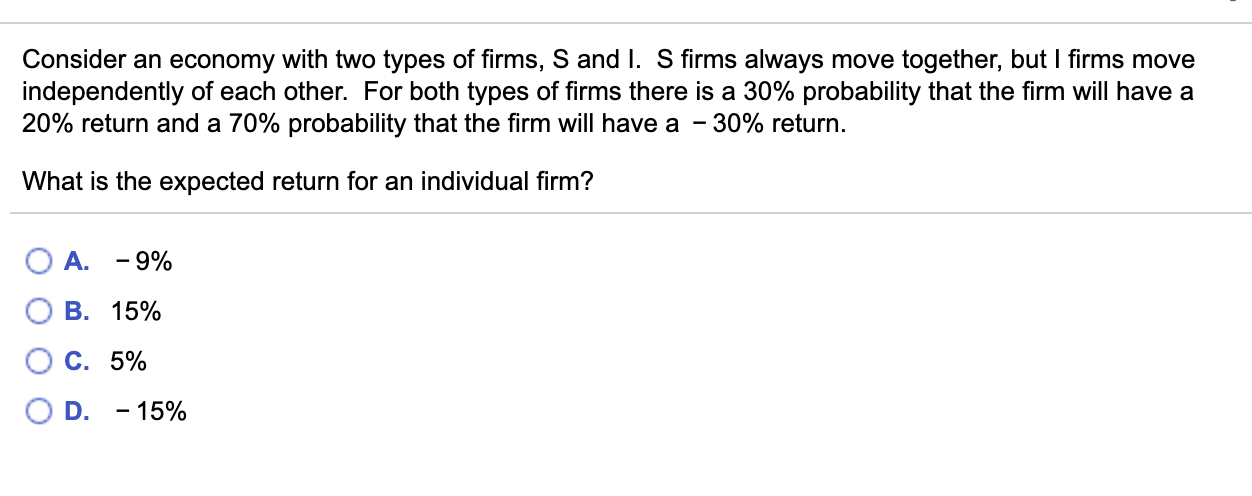 Solved Consider An Economy With Two Types Of Firms, S And I. | Chegg.com