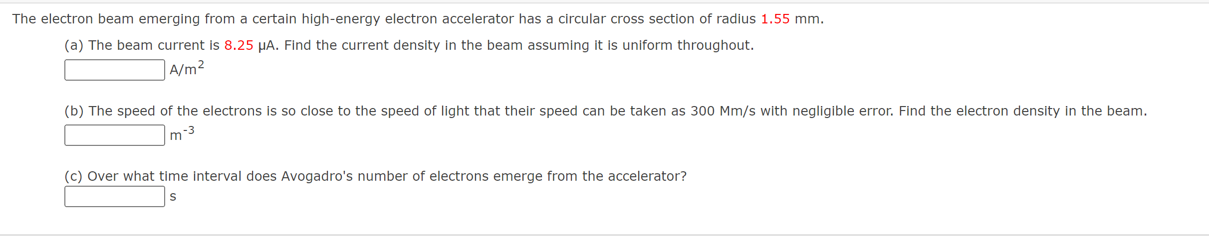 Solved The electron beam emerging from a certain high-energy | Chegg.com
