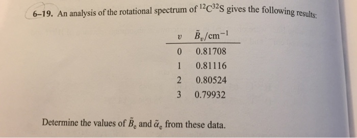 Solved An analysis of the rotational spectrum of^12 C^32 S | Chegg.com
