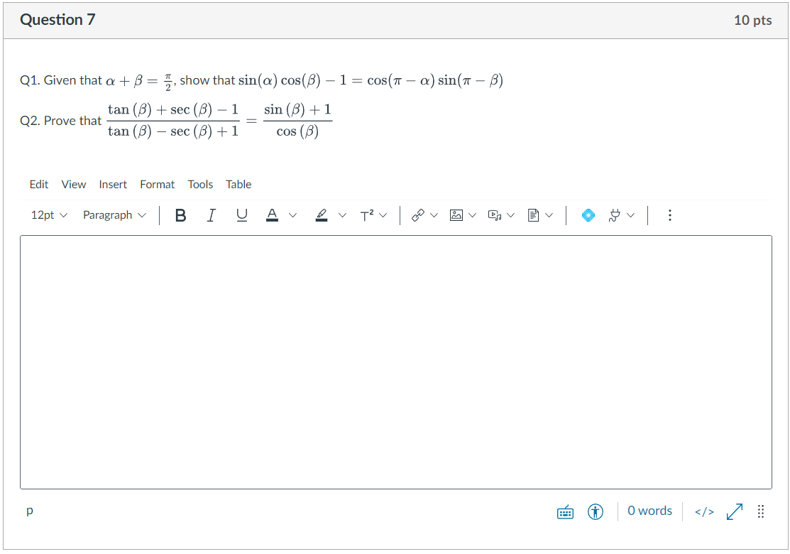 Solved α+β=2π, show that | Chegg.com