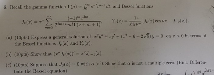 Solved 6. Recall the gamma function () = f*-4-1 dt, and | Chegg.com