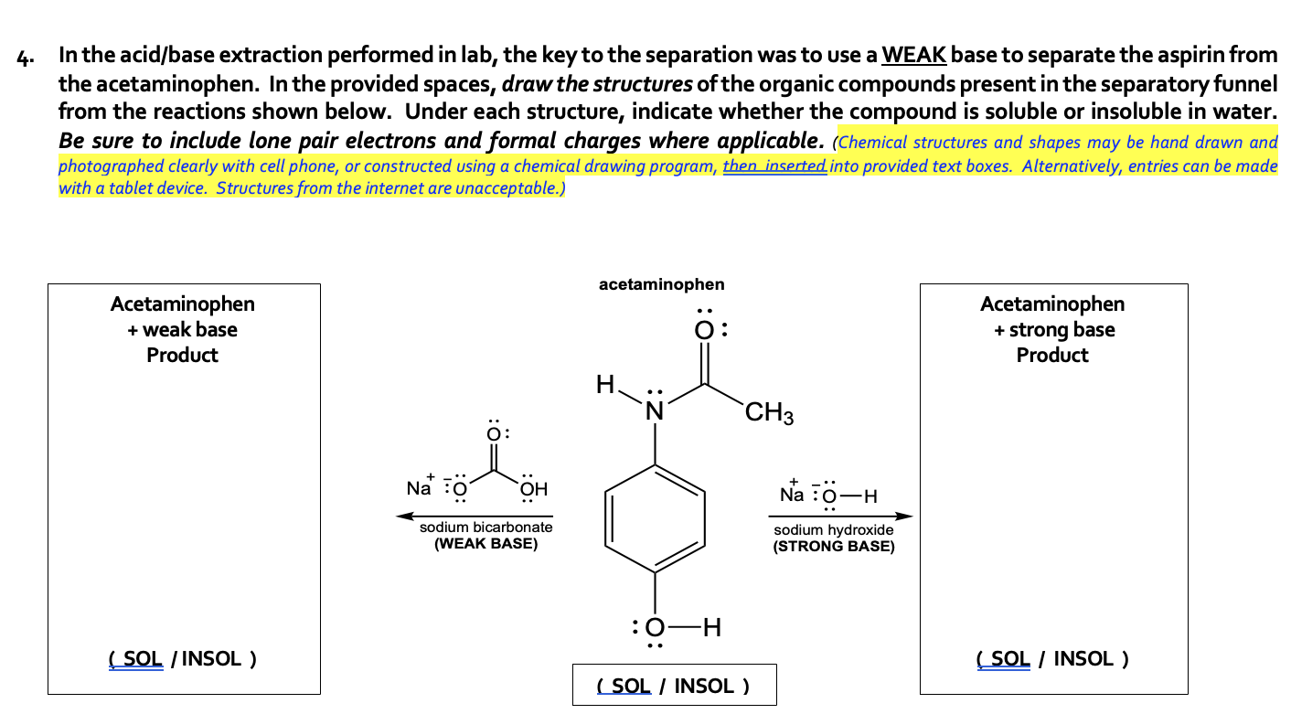 Solved In the acid/base extraction performed in lab, the key