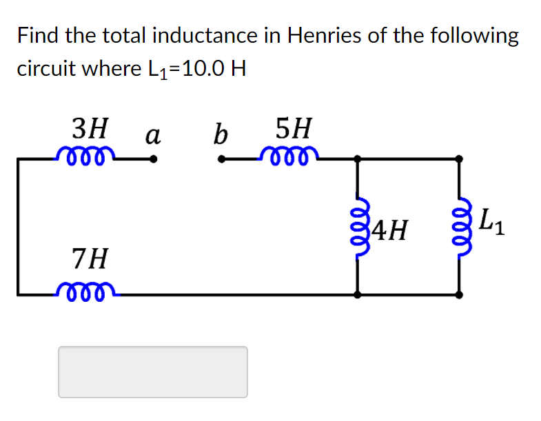 Solved Find the total inductance in Henries of the following | Chegg.com