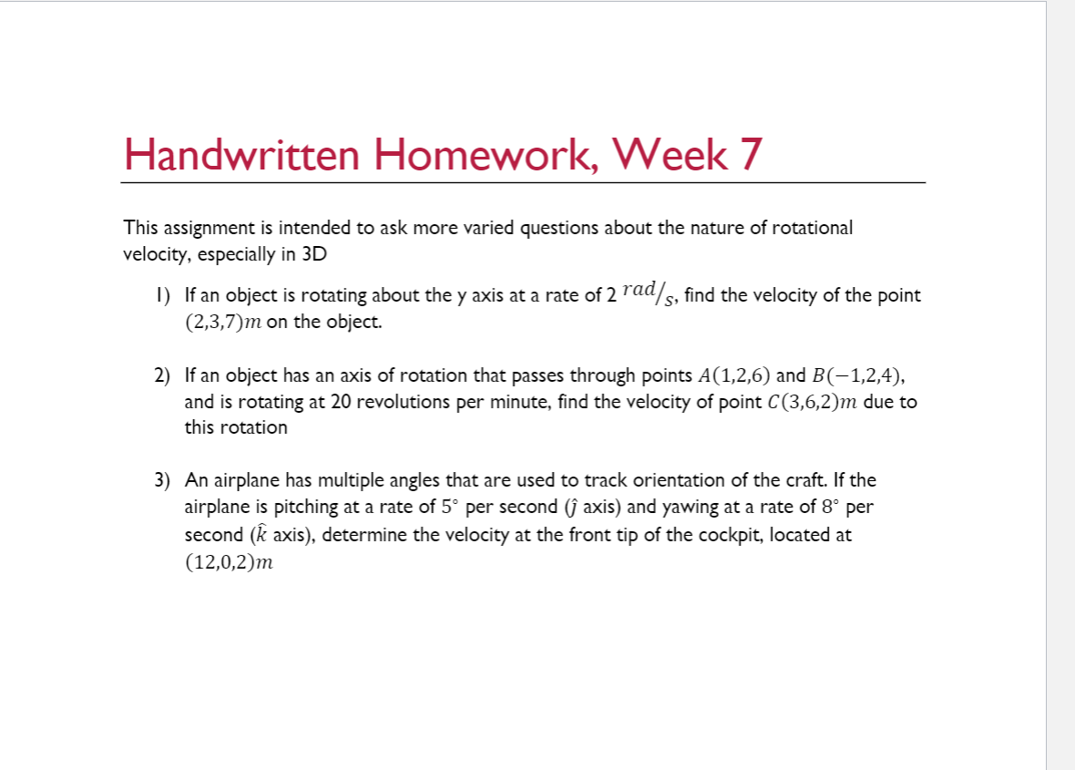 Solved Handwritten Homework, Week 7 This assignment is | Chegg.com