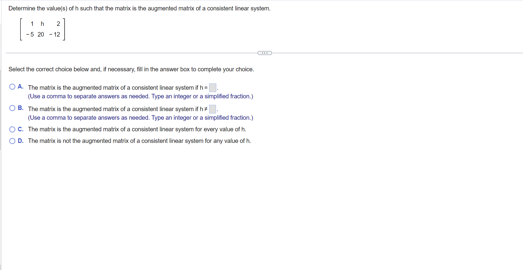 Solved Determine the value(s) of h such that the matrix is | Chegg.com
