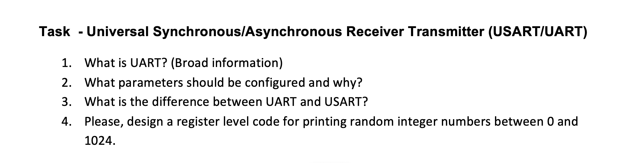 Solved Task - Universal Synchronous/Asynchronous Receiver | Chegg.com