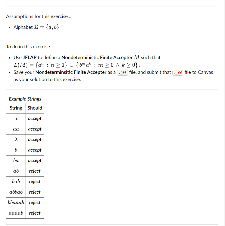 Solved Alphabet Σ {a B} To Do In This Exercise Use