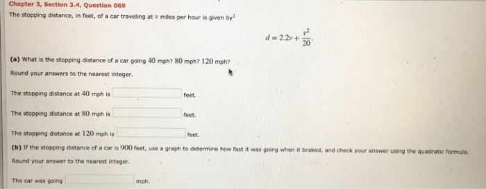 Solved Chapter 3 Section 3.4 Question 069 The stopping Chegg