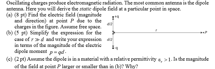 Solved Oscillating Charges Produce Electromagnetic | Chegg.com