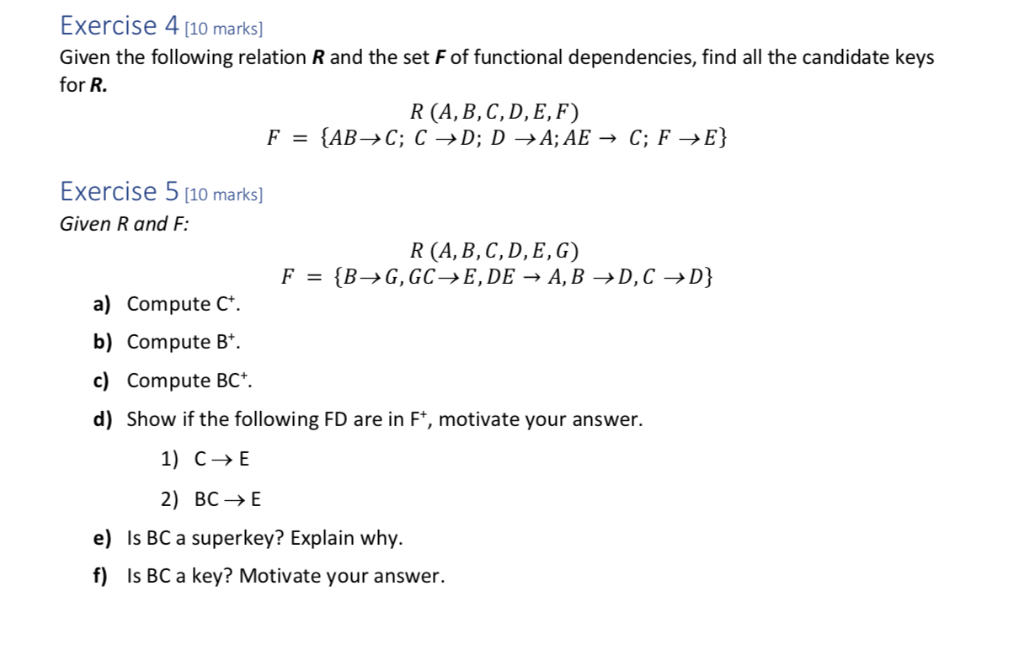 (Solved) : Exercise 1 6 Marks Using Armstrong S Inference Rules Prove ...