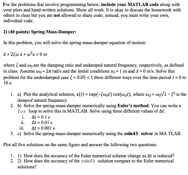 Solved For the problems that involve programming below, | Chegg.com