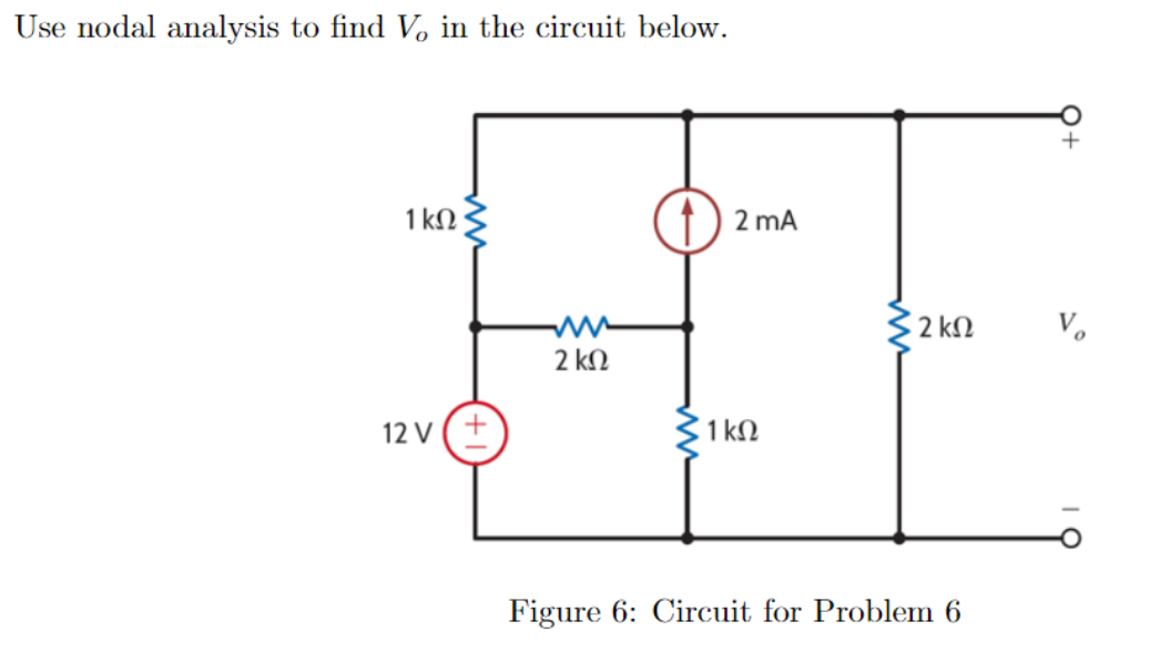 Solved Use nodal analysis to find Vo in the circuit below. | Chegg.com