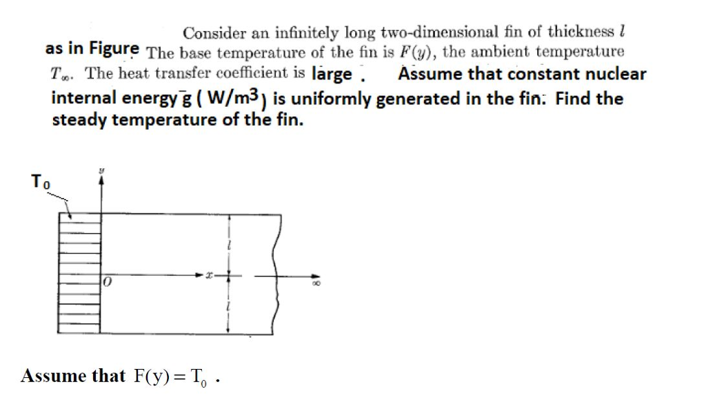 Solved Consider an infinitely long twodimensional fin of