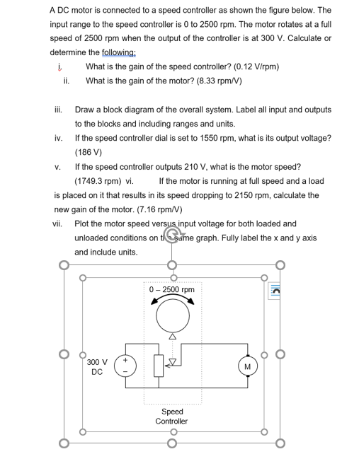 Solved A DC motor is connected to a speed controller as | Chegg.com