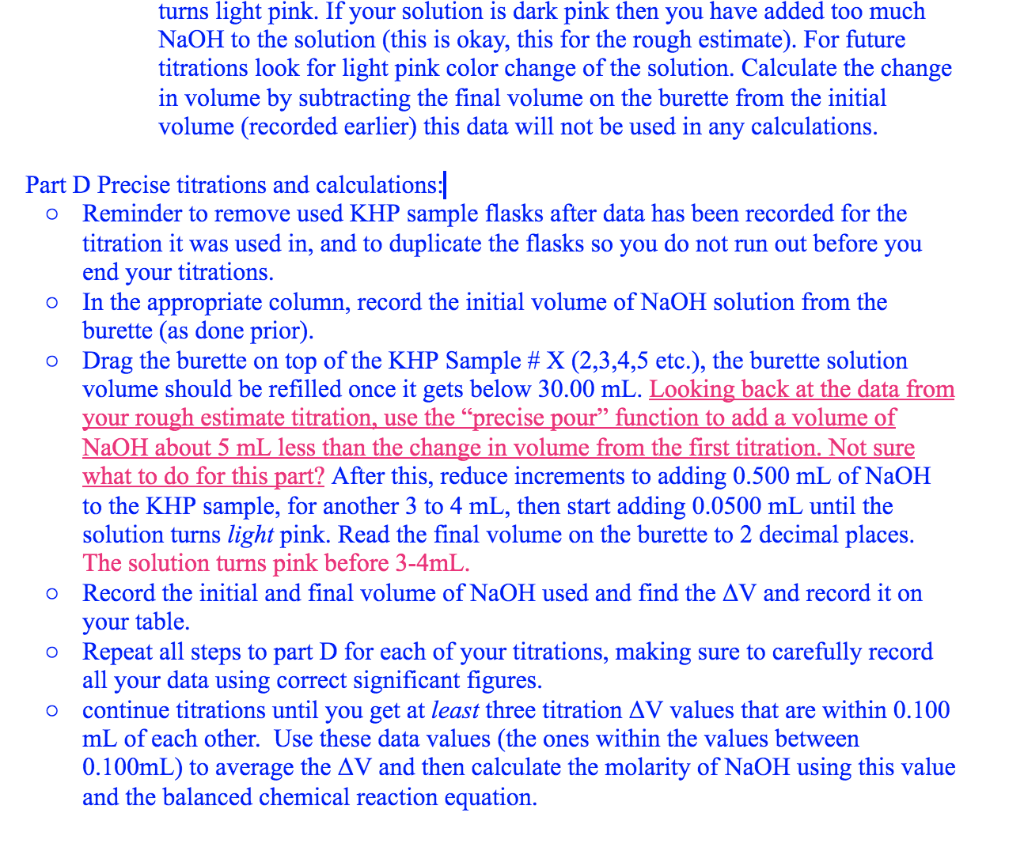 Part 1: Titration of NaOH Part A: Setting up a lab | Chegg.com