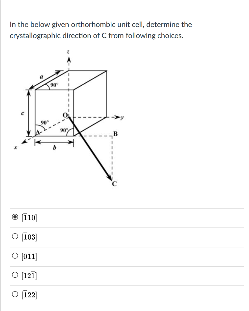 Solved In the below given orthorhombic unit cell, determine | Chegg.com