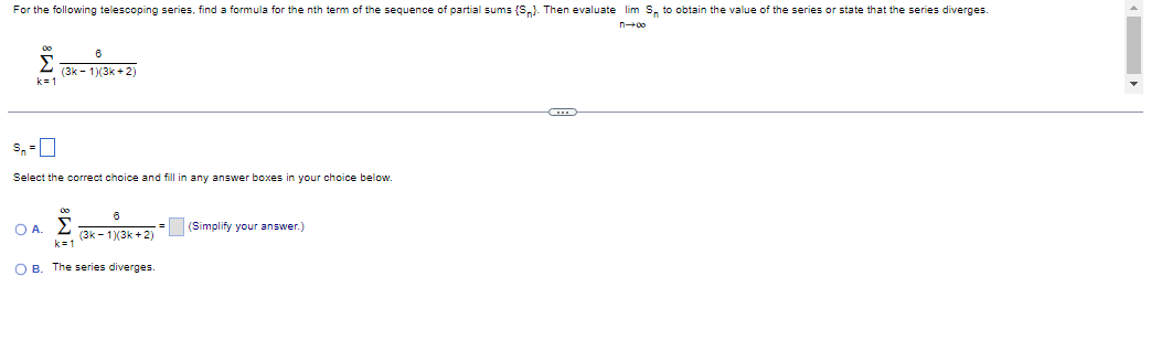 Solved For the following telescoping series, find a formula | Chegg.com