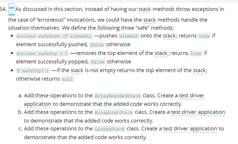 Solved Complete SafeLinkedStack.java with inheritance | Chegg.com