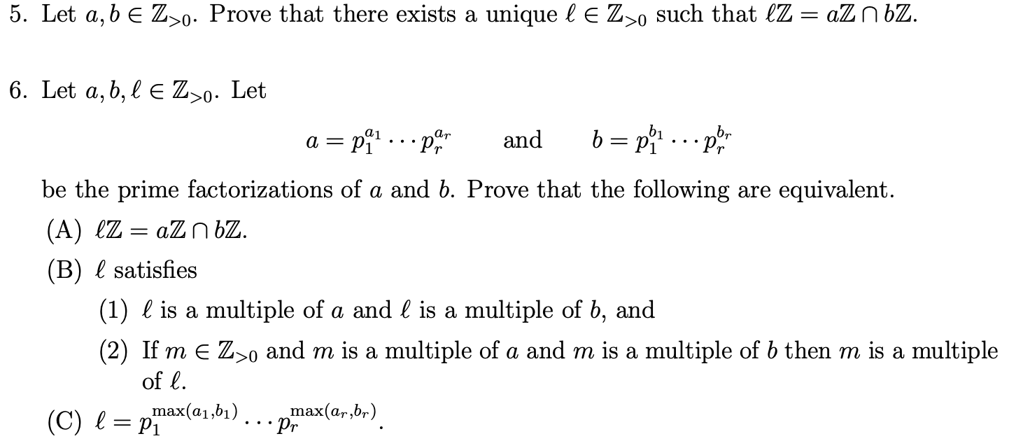 Solved 5. Let A,b E Z30. Prove That There Exists A Unique L | Chegg.com