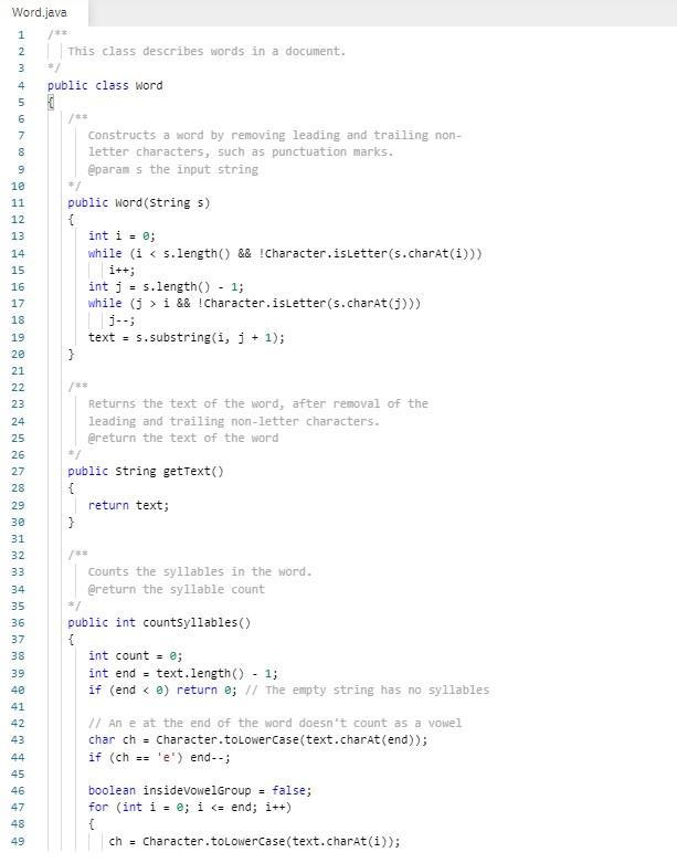 Solved In this exercise, use the Word class. You should not | Chegg.com