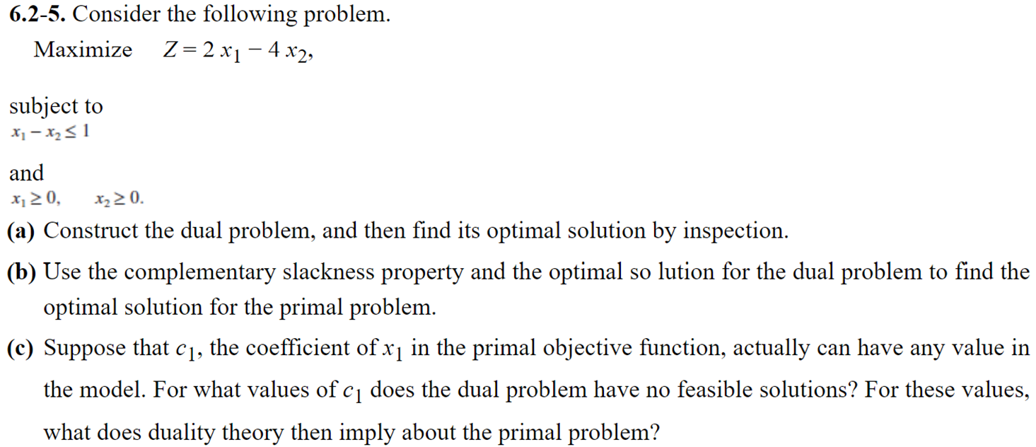 Solved 6.2-5. Consider the following problem. Maximize | Chegg.com
