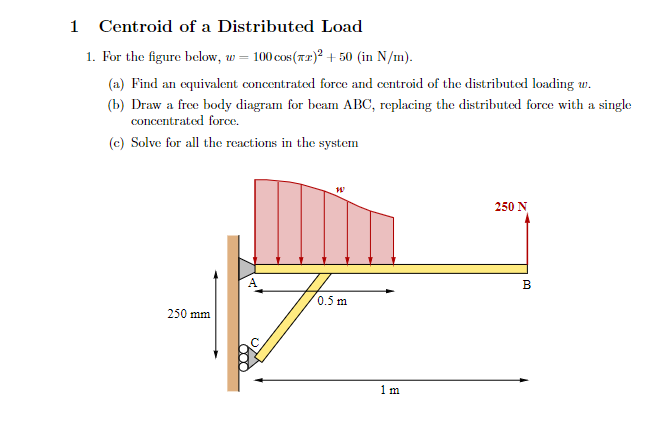 Solved 1 Centroid Of A Distributed Load 1. For The Figure | Chegg.com