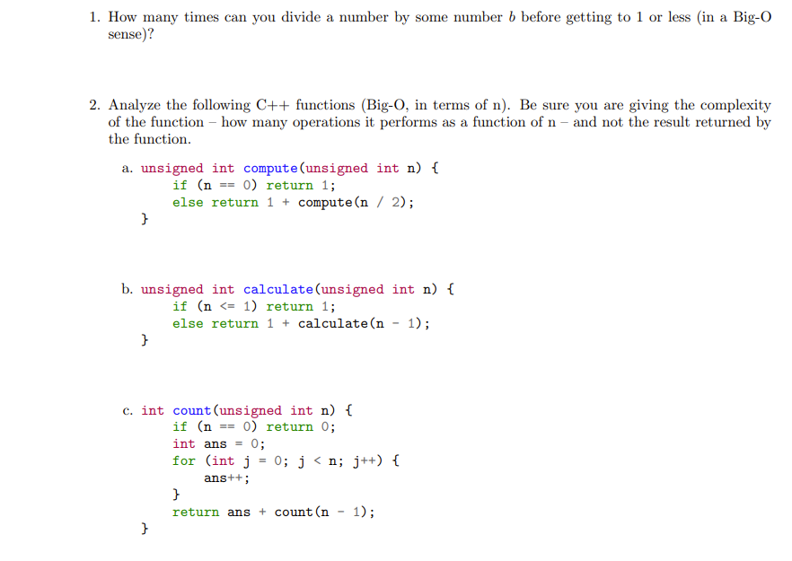Solved 1. How many times can you divide a number by some | Chegg.com