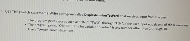 Solved en eng 3 USE THE (switch-statement): Write a program | Chegg.com