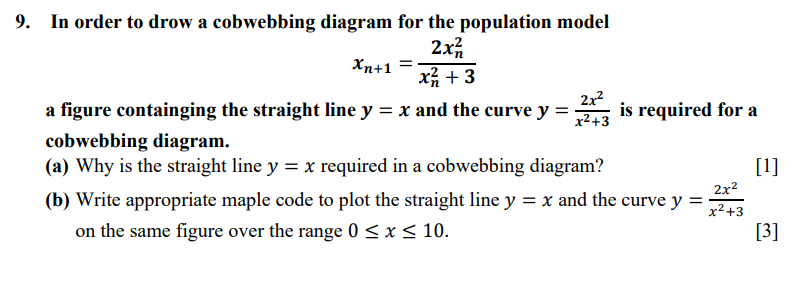 Solved 9. In order to drow a cobwebbing diagram for the | Chegg.com