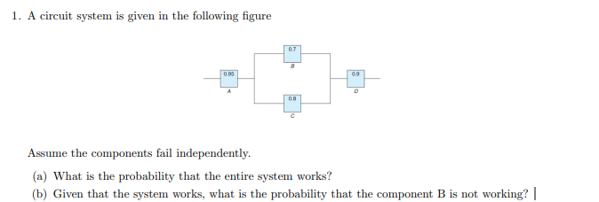 Solved 1. A Circuit System Is Given In The Following Figure | Chegg.com