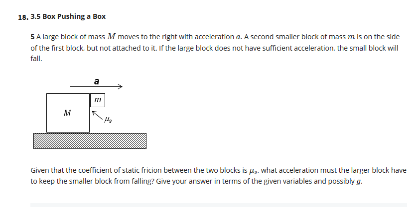 Solved Box pushing a box. Please read my text below this as | Chegg.com