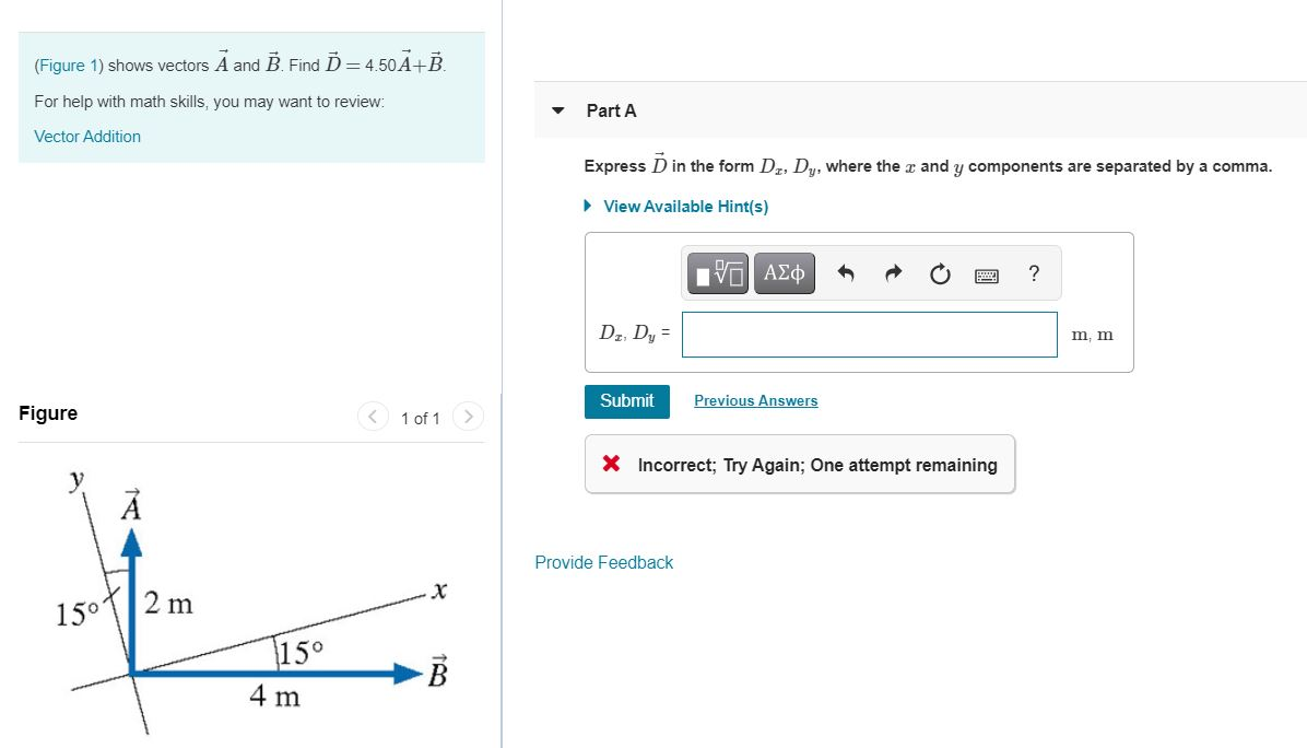 Solved (Figure 1) Shows Vectors A And B. Find Ď = 4.50Ā+B. | Chegg.com