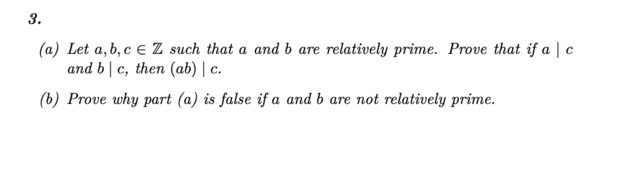 Solved (a) Let A,b,c∈Z Such That A And B Are Relatively | Chegg.com