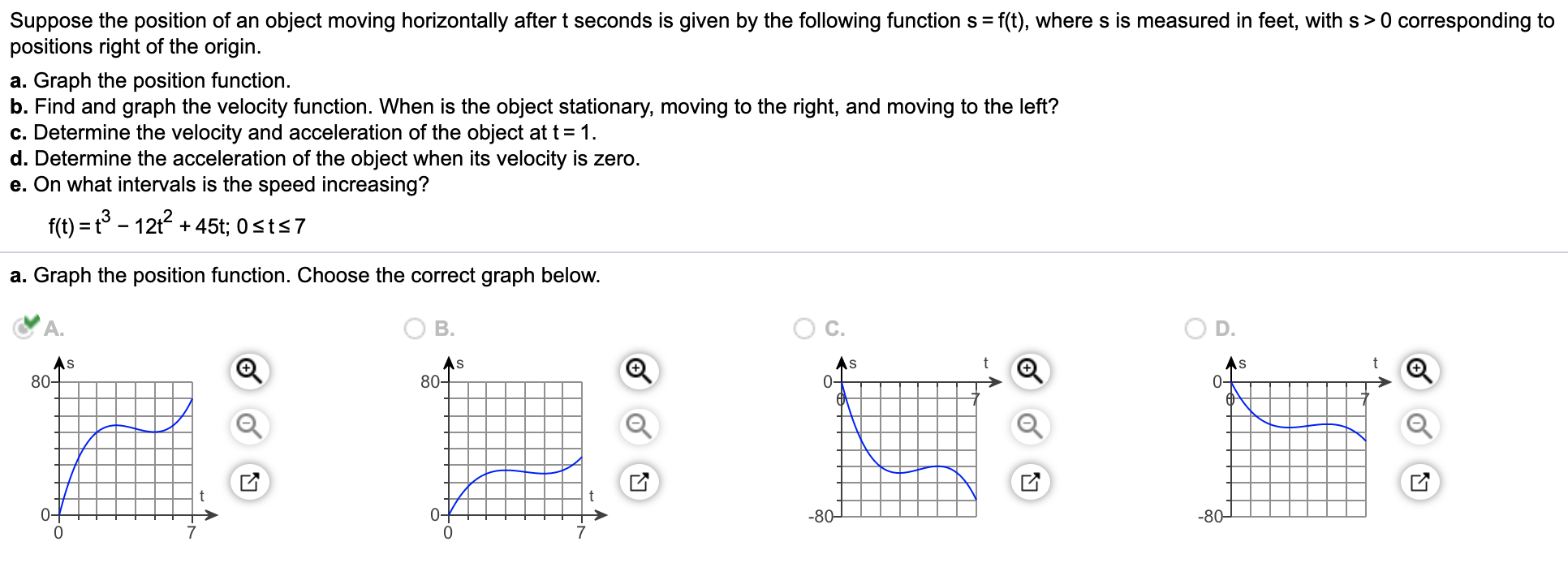 Solved Suppose the position of an object moving horizontally | Chegg.com