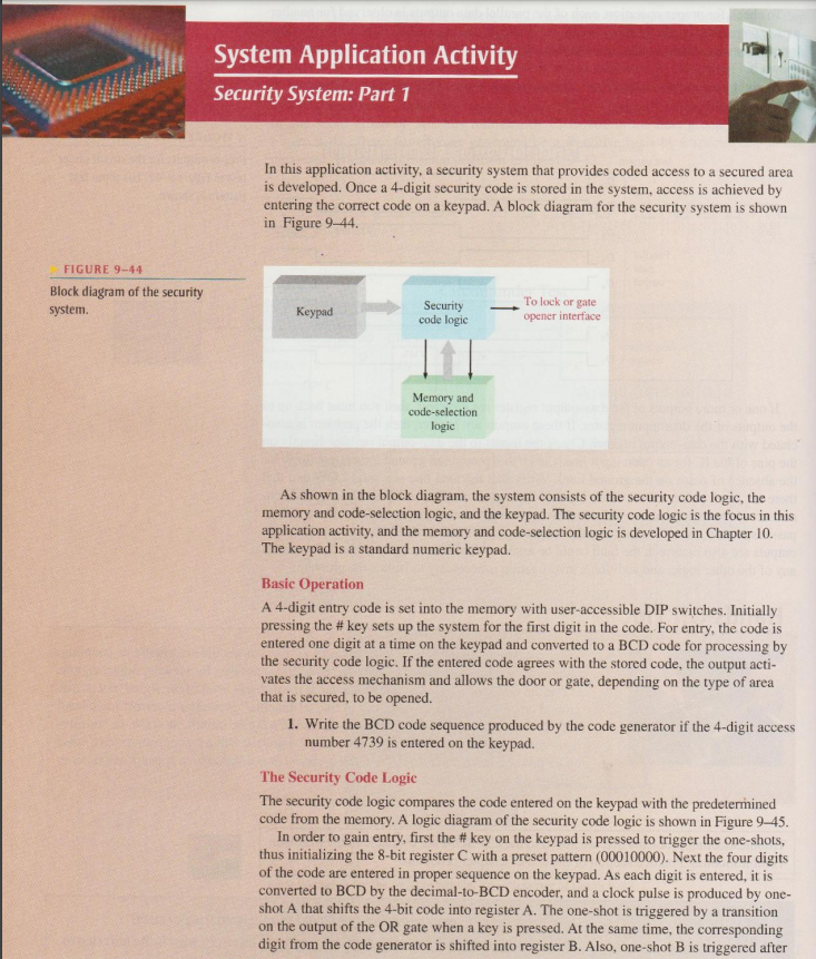 In this application activity, a security system that | Chegg.com
