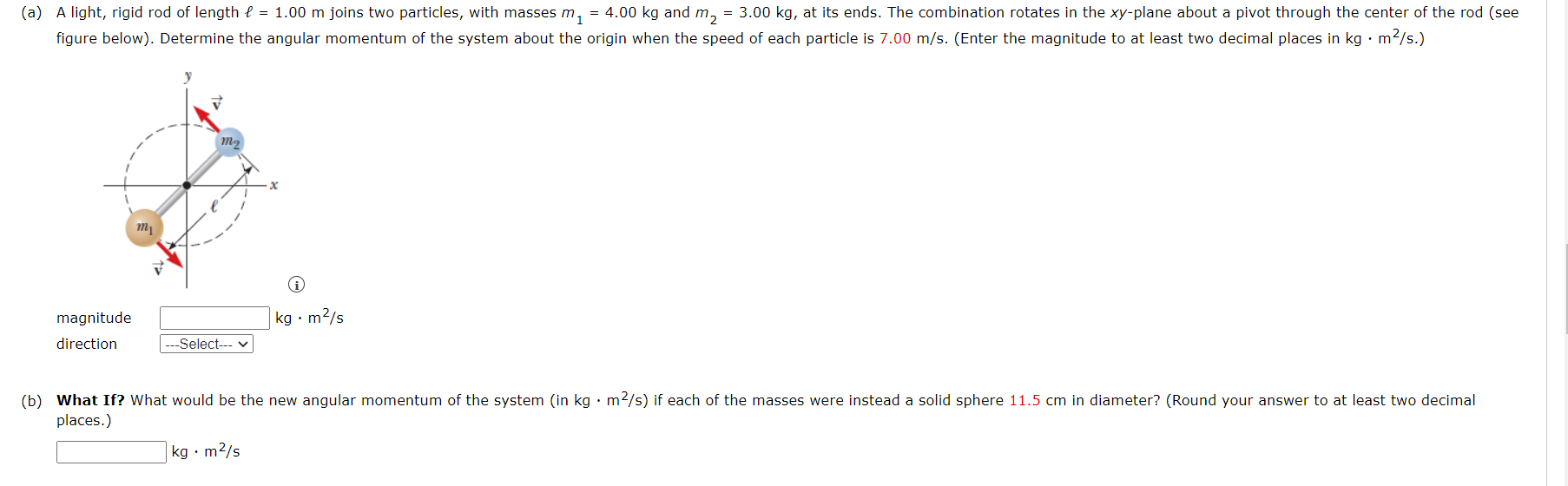 Solved magnitude kg⋅m2/s direction places.) kg⋅m2/s | Chegg.com