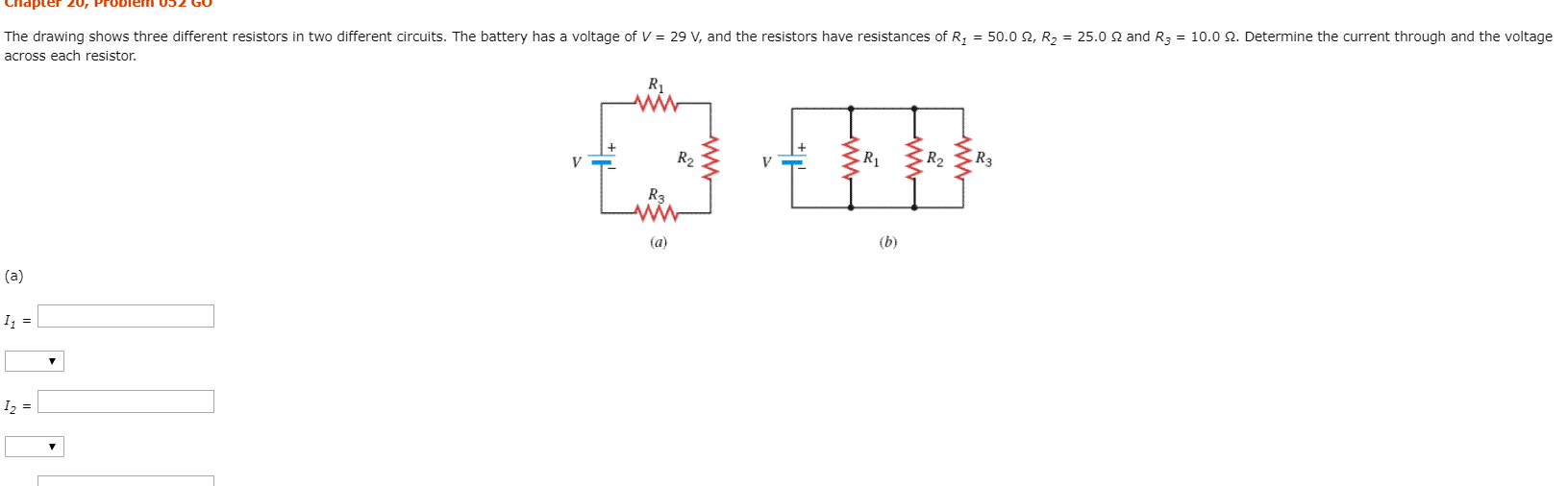 Solved Lrldpler 20, Probler U52 GU = 50.0 2, R2 = 25.0 2 and | Chegg.com