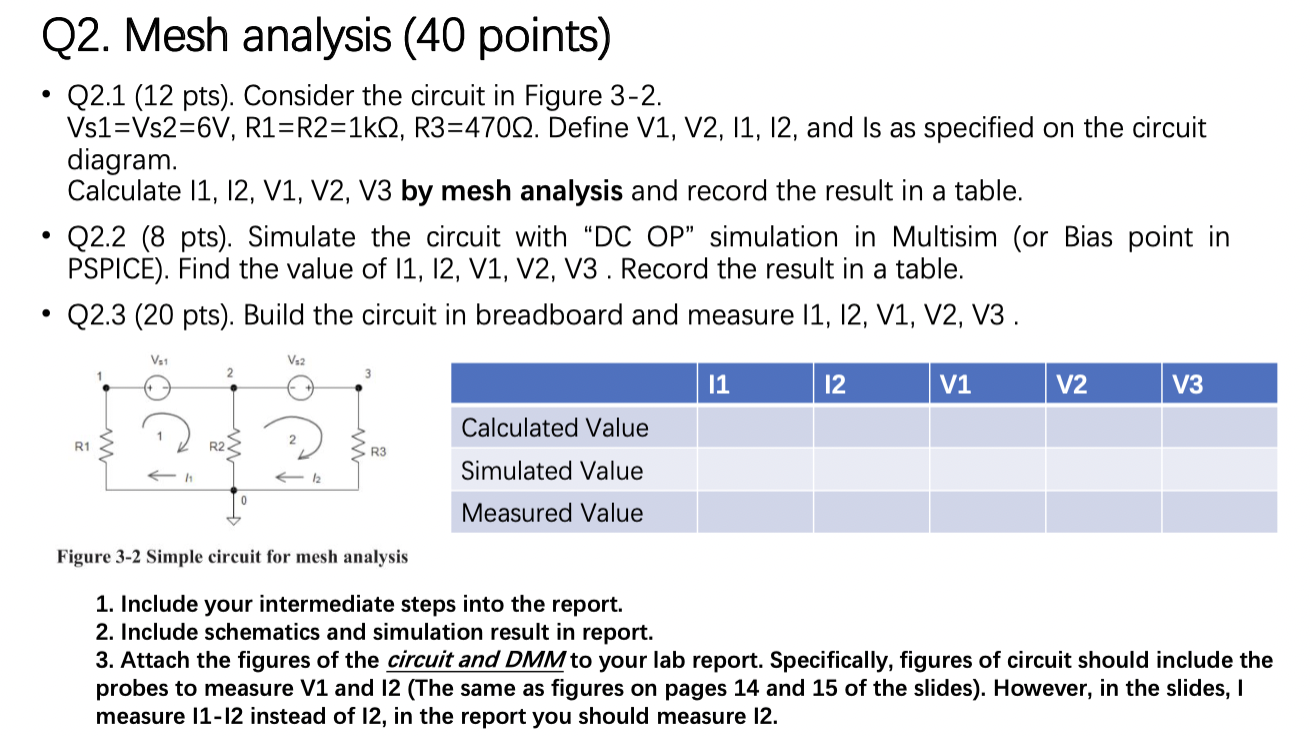 Solved - Q2.1 (12 Pts). Consider The Circuit In Figure 3-2. | Chegg.com