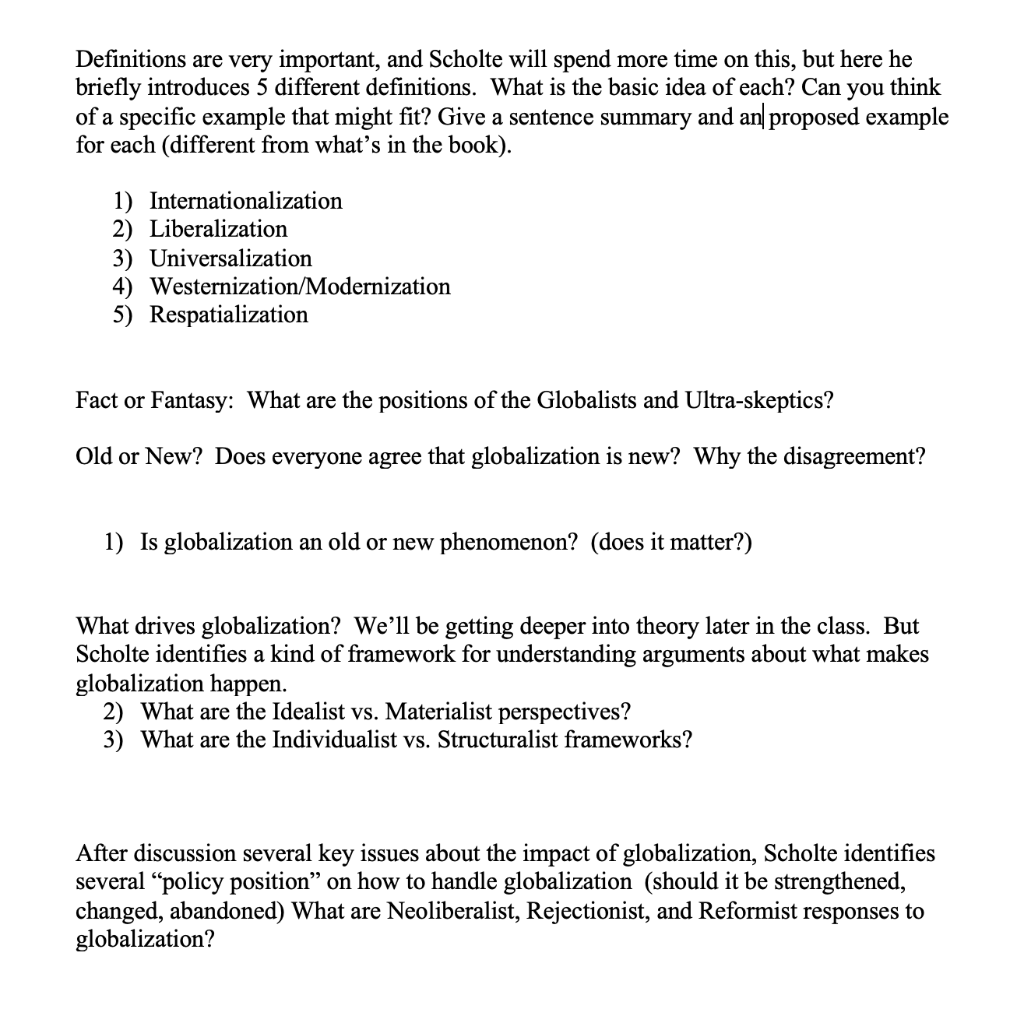 Solved Definitions Are Very Important And Scholte Will Chegg