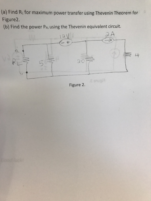 Solved Find R_L For Maximum Power Transfer Using Thevenin | Chegg.com