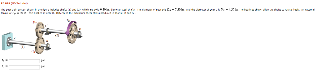 Solved P6.019 (GO Tutorial) The gear train system shown in | Chegg.com