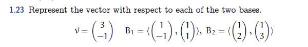 Solved 1.23 Represent the vector with respect to each of the | Chegg.com