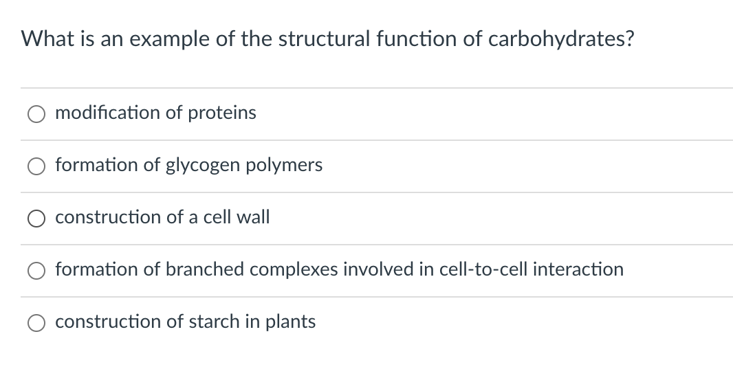 Solved What is an example of the structural function of | Chegg.com