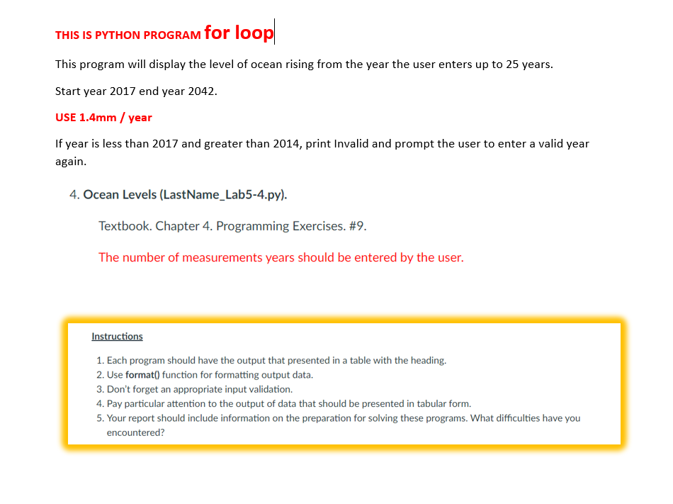 Solved THIS IS PYTHON PROGRAM fOr IOOP| This program will | Chegg.com