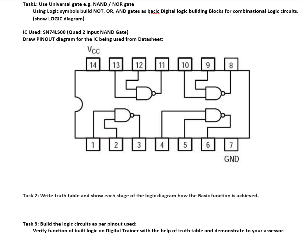 Solved Task1: Use Universal gate e.g. NAND / NOR gate Using | Chegg.com