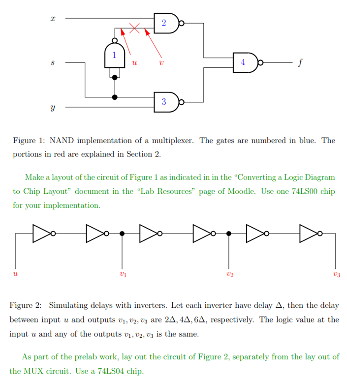 Solved C 2 1 u 4 1 f 3 у Figure 1: NAND implementation of a | Chegg.com